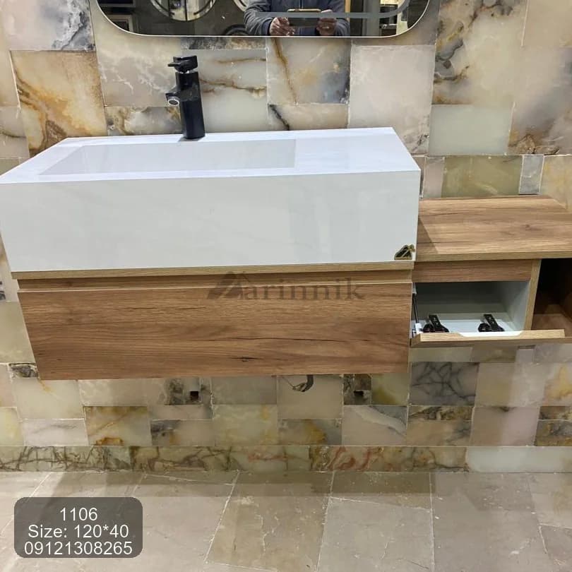 روشویی سرامیکی با کابین کد ZN1106 — تصویر ۴
