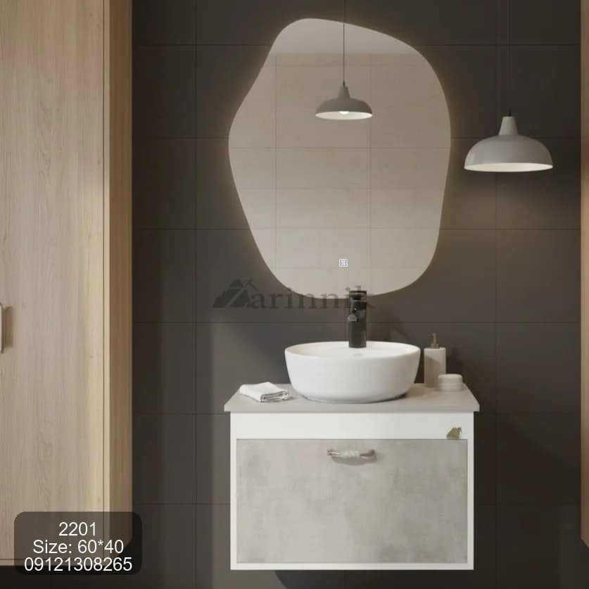 روشویی کابینتی با کاسه روکار کد ZN2201 — تصویر ۲