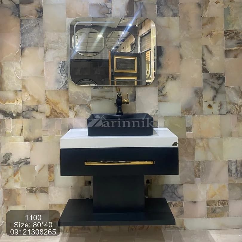 روشویی سرامیکی مدرن باکاسه روکار کد ZN1100 — تصویر ۴