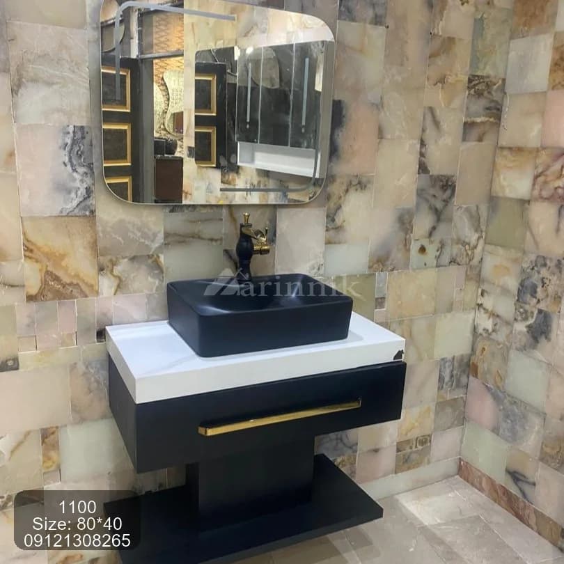 روشویی سرامیکی مدرن باکاسه روکار کد ZN1100 — تصویر ۳