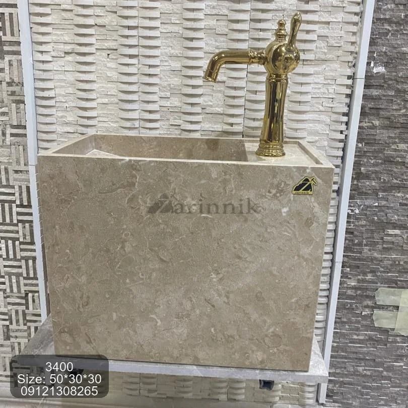 روشویی مدرن سایزکوچک سنگی کد ZN3400 — تصویر ۲