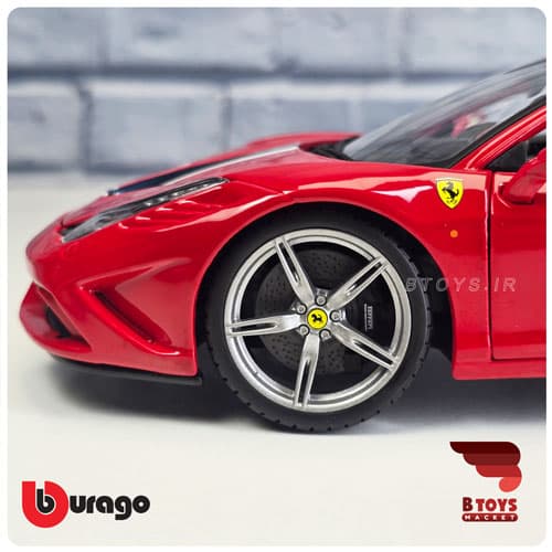 ماکت فراری 458 اسپیشیال قرمز بوراگو(Ferrari 458 Speciale Burago)مقیاس:1/18 — تصویر ۵