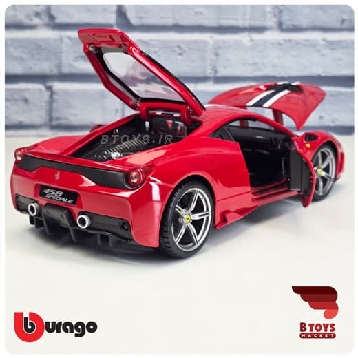 ماکت فراری 458 اسپیشیال قرمز بوراگو(Ferrari 458 Speciale Burago)مقیاس:1/18 — تصویر ۲