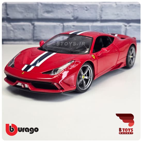 ماکت فراری 458 اسپیشیال قرمز بوراگو(Ferrari 458 Speciale Burago)مقیاس:1/18