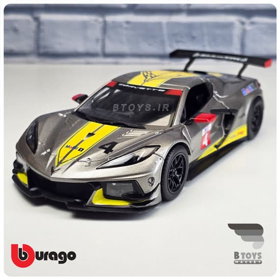 ماکت شورولت کوروت سی هشت آر 2020 بوراگو(Corvette C8.R 2020 Burago)