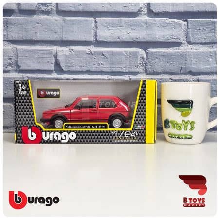 ماکت فولکس واگن گلف جی تی آی 1979 قرمز بوراگو(Volkswagen Golf MK1 GTI Burago) — تصویر ۳