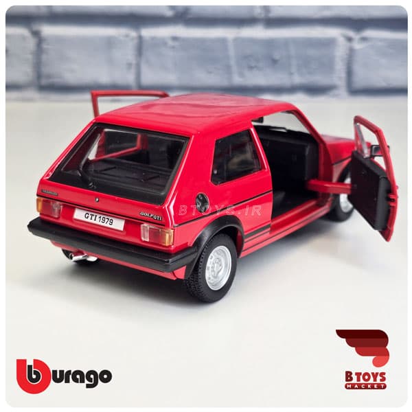ماکت فولکس واگن گلف جی تی آی 1979 قرمز بوراگو(Volkswagen Golf MK1 GTI Burago) — تصویر ۲