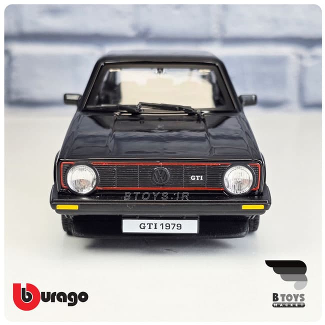 ماکت فولکس واگن گلف جی تی آی 1979 مشکی بوراگو(Volkswagen Golf MK1 GTI Burago) — تصویر ۵