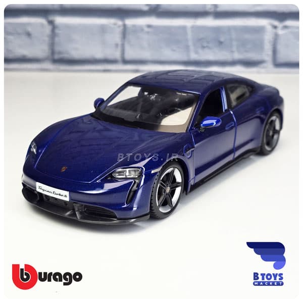 ماکت پورشه تایکان توربو اس آبی بوراگو(Porsche Taycan Turbo S Burago)