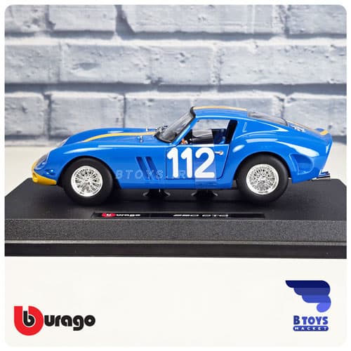 ماکت فراری 250 جی تی او آبی بوراگو(Ferrari 250 GTO Burago) — تصویر ۷