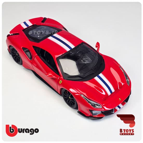 ماکت فراری 488 پیستا قرمز بوراگو(Ferrari 488 Pista Burago) — تصویر ۴