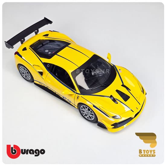 ماکت فراری 488 چلنج زرد بوراگو(Ferrari 488 Challenge 2017 Burago) — تصویر ۴