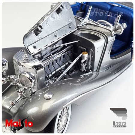 ماکت مرسدس بنز کا 500 1936 خاکستری مایستو(Mercedes Benz 500 K Typ Specialroadster 1936 Maisto) — تصویر ۵