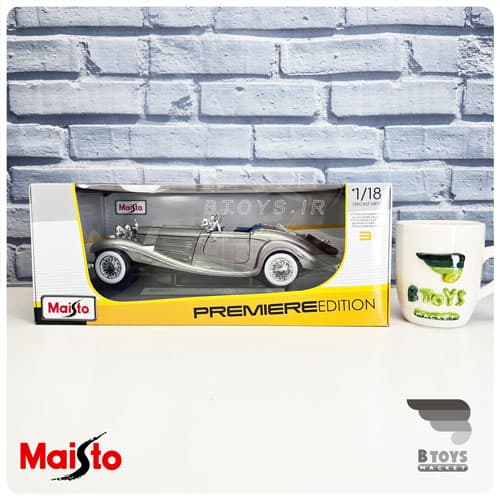 ماکت مرسدس بنز کا 500 1936 خاکستری مایستو(Mercedes Benz 500 K Typ Specialroadster 1936 Maisto) — تصویر ۳