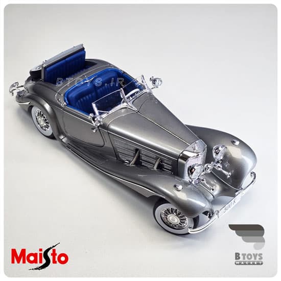 ماکت مرسدس بنز کا 500 1936 خاکستری مایستو(Mercedes Benz 500 K Typ Specialroadster 1936 Maisto) — تصویر ۷