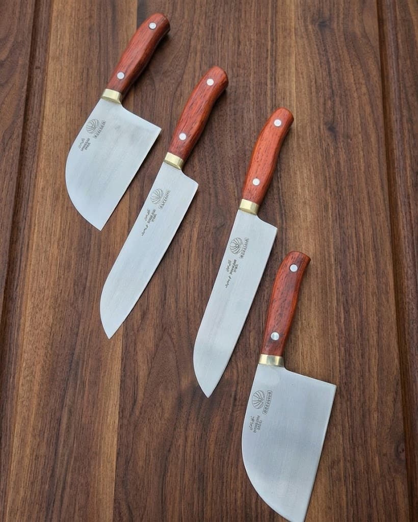 ساطور صربستانی دسته چوب پادوک بسته ۲ عددی