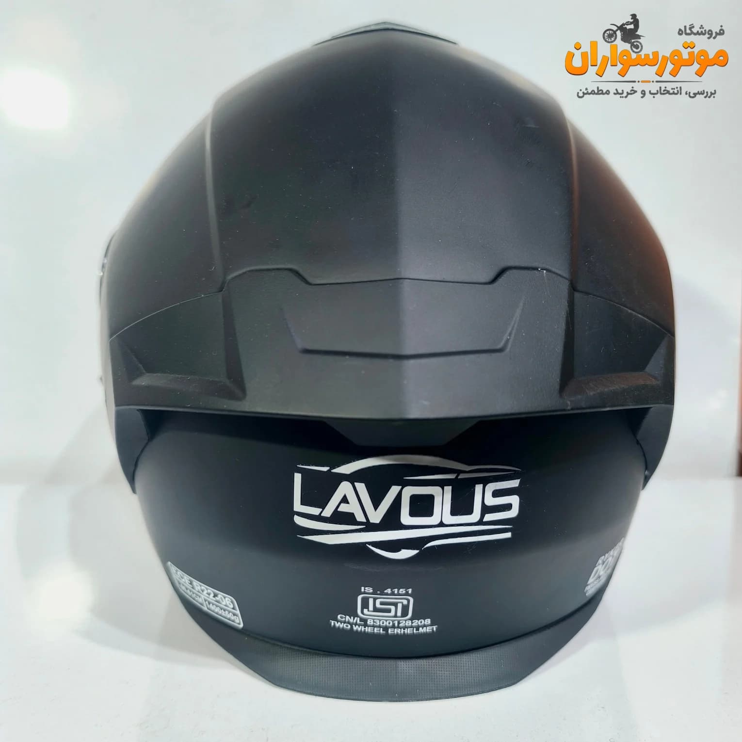کلاه کاسکت Lavos فک متحرک مشکی مات عینک دار — تصویر ۳