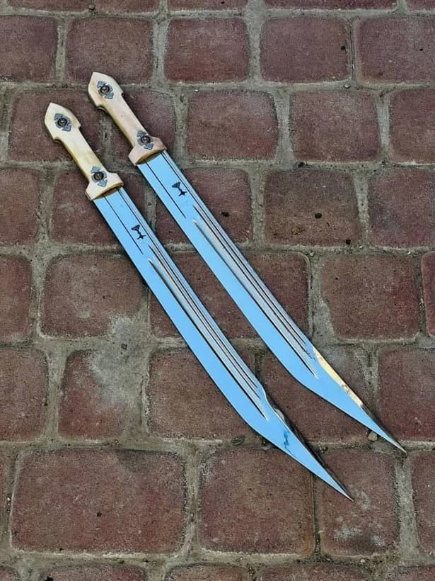قداره 60 سانت مخصوص عزاداری ویژه محرم دسته استخوان تیغه فنره ماشین