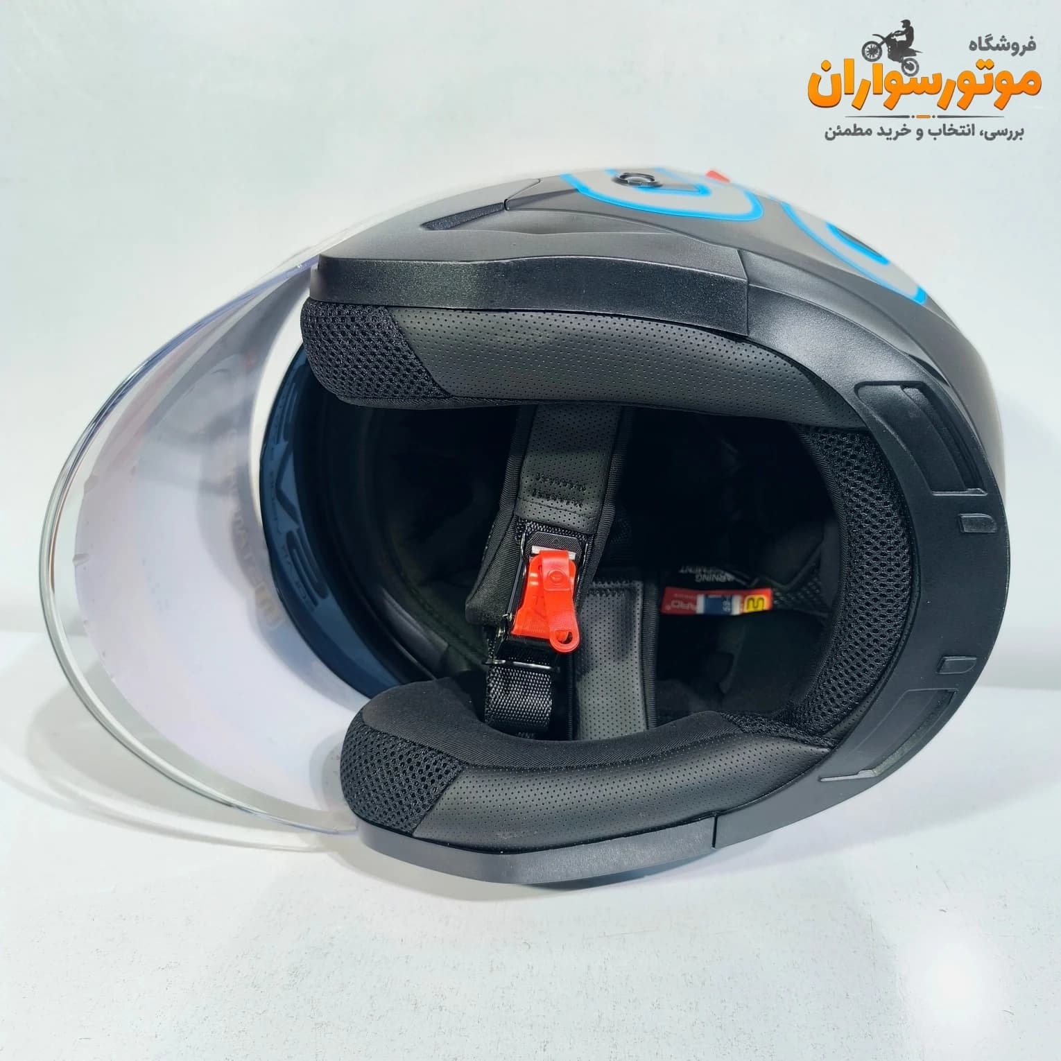 کلاه کاسکت بدون فک دبلیو استاندارد Wstandard مشکی آبی — تصویر ۸