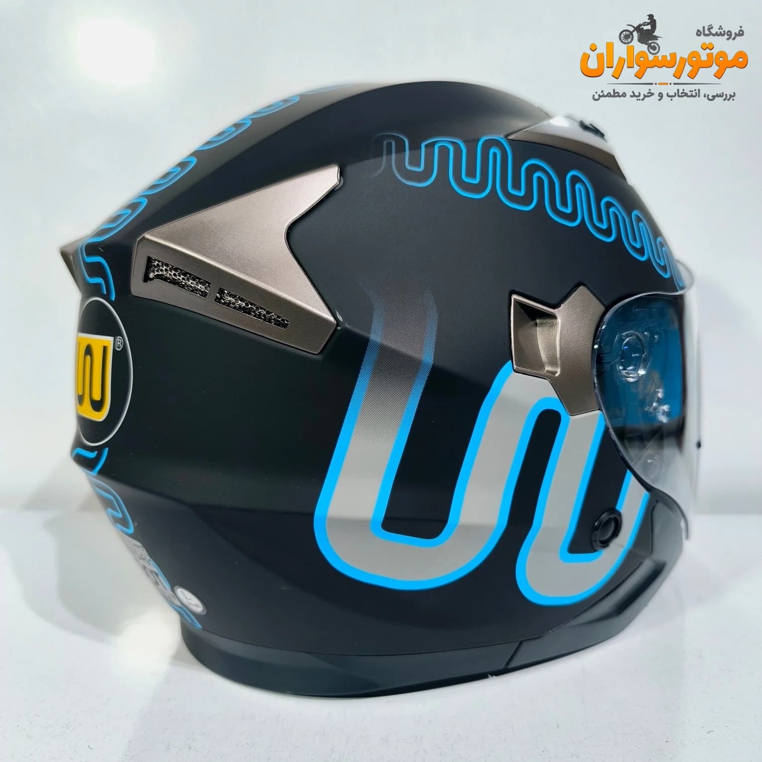 کلاه کاسکت بدون فک دبلیو استاندارد Wstandard مشکی آبی — تصویر ۲