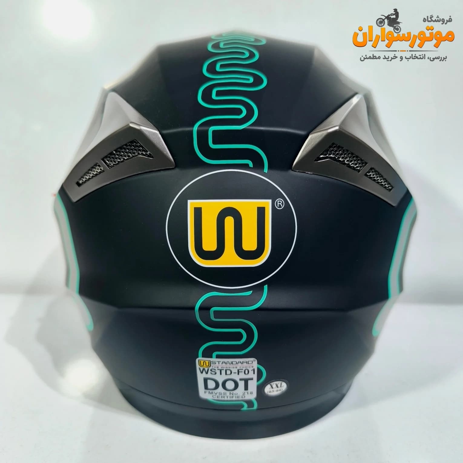 کلاه کاسکت Wstandard بدون فک مشکی طوسی با طلق شفاف — تصویر ۳