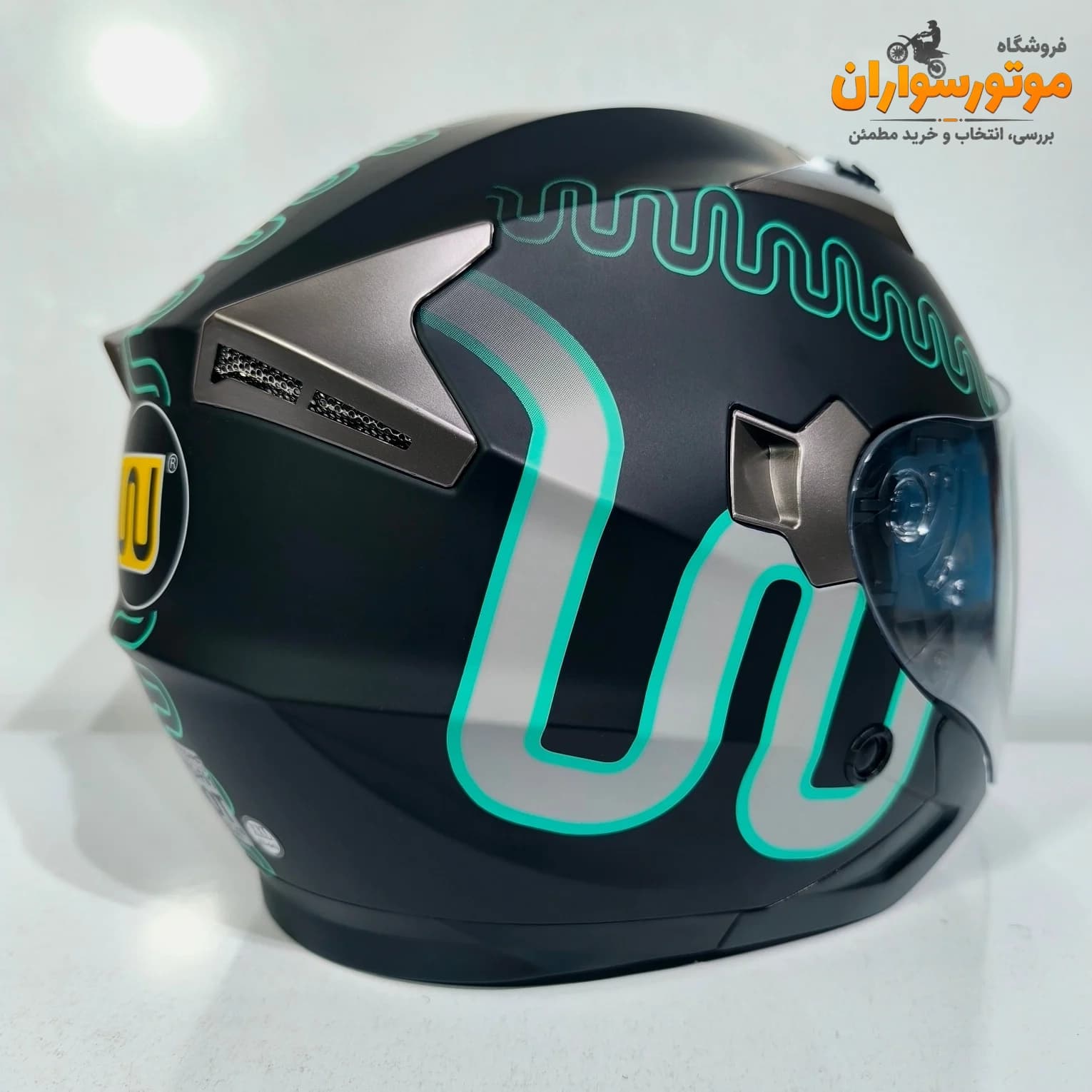کلاه کاسکت Wstandard بدون فک مشکی طوسی با طلق شفاف — تصویر ۲
