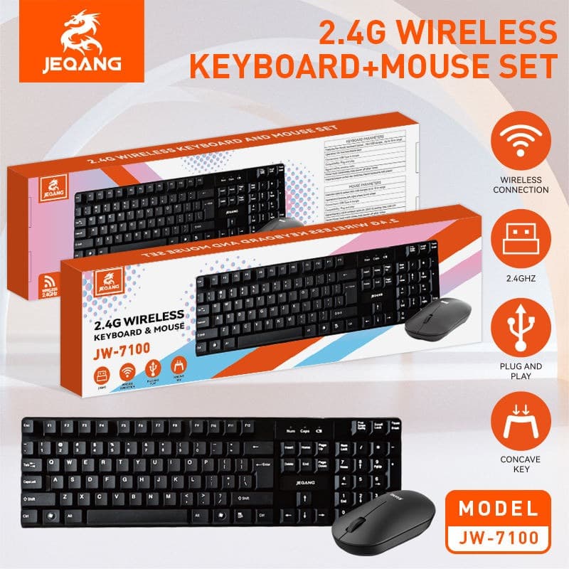 کیبورد و ماوس بی سیم jeqang مدل JW-7100 — تصویر ۴
