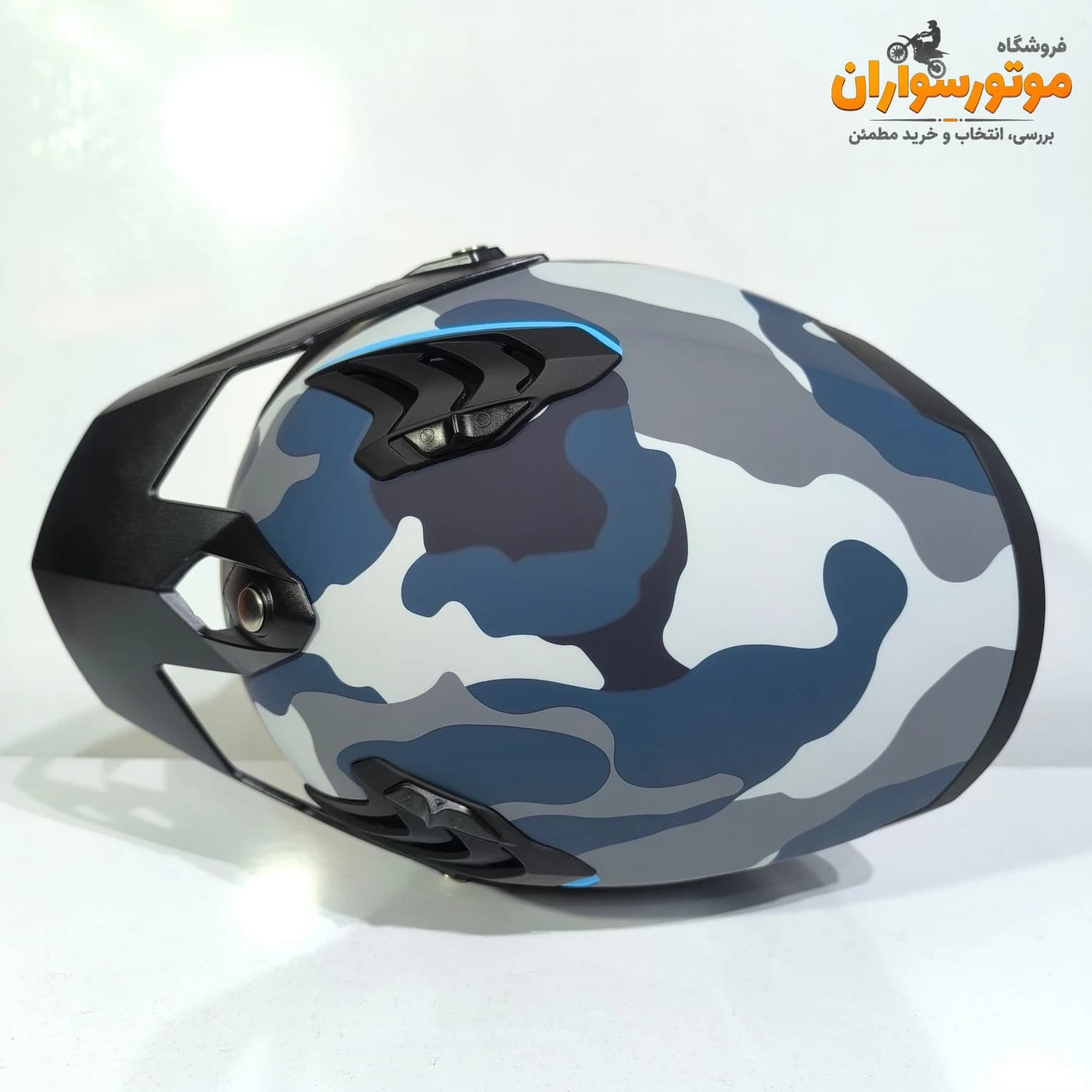 کلاه کاسکت برند راپیدو فک جداشونده چریکی آبی — تصویر ۷