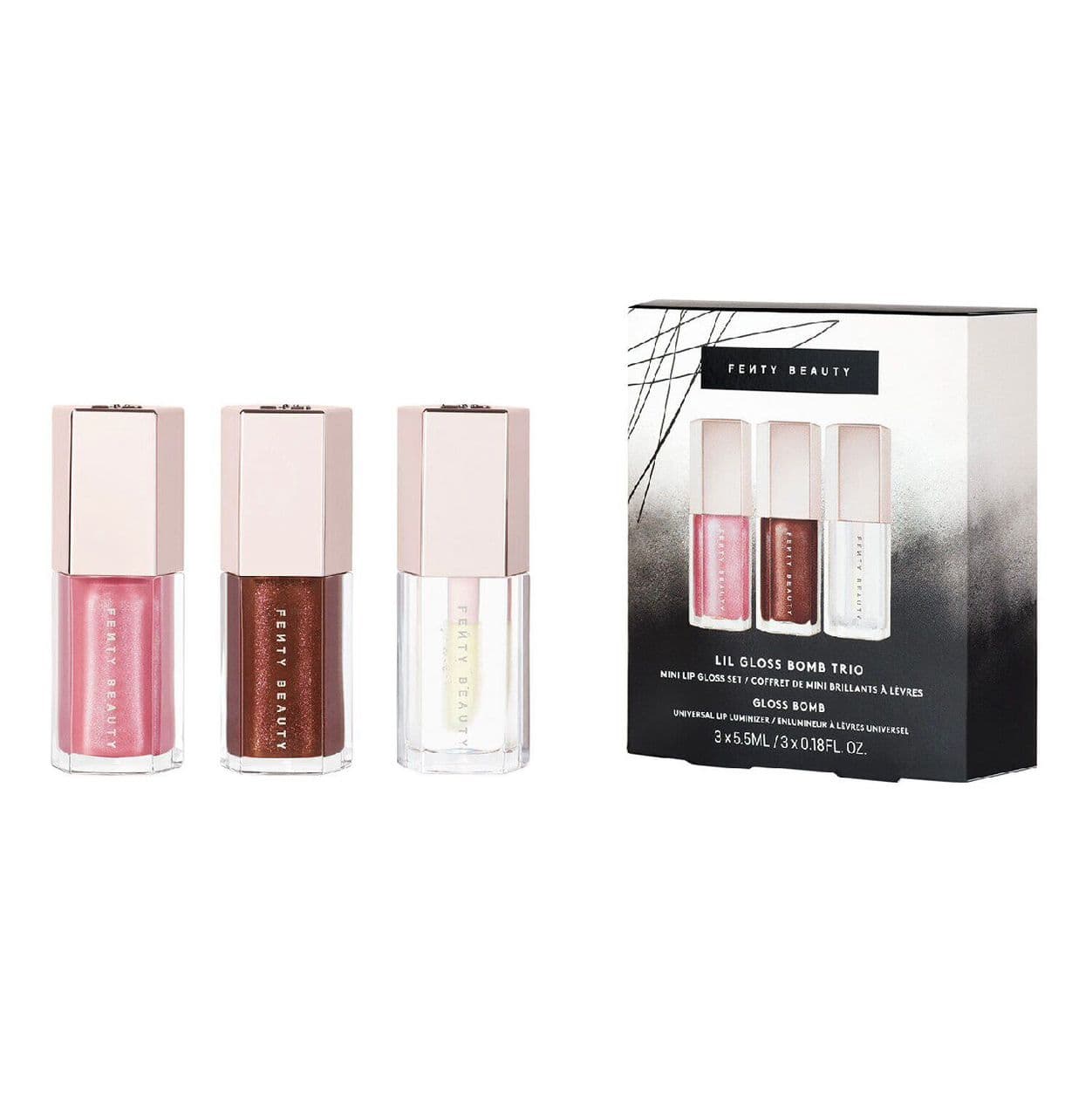 مینی ست فنتی بیوتی گلاس بامب تیرو FENTY BEAUTY LIL’ GLOSS BOMB TRIO MINI LIP GLOSS SET