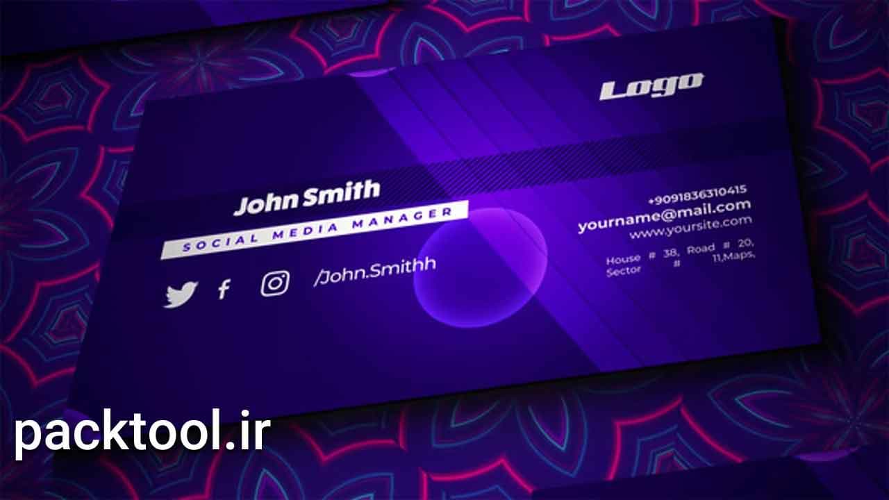 پروژه آماده افتر افکت اوپنر موکاپ کارت ویزیت Business Card Mockup