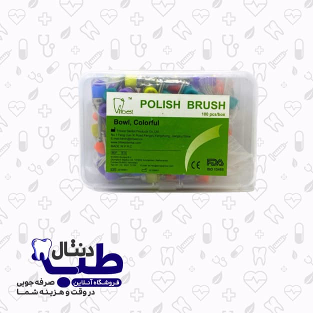 برس برساژ رنگی 100 عددى تریبست-Tribest Polish Brush