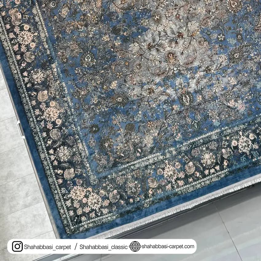فرش ماشینی ونوس کد 1200166 آبی — تصویر ۳