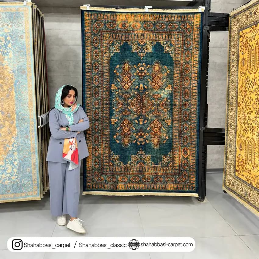 فرش سنتی کد 800195 سبز
