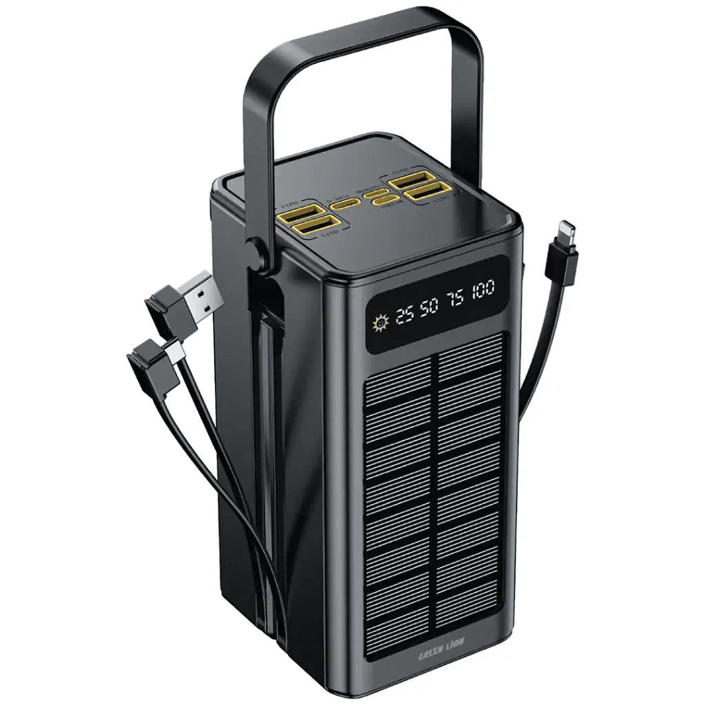 پاوربانک 60000mAh خورشیدی گرین لاین مدل Green Lion Solar X Power Bank PD 20W GNSOL50PB60