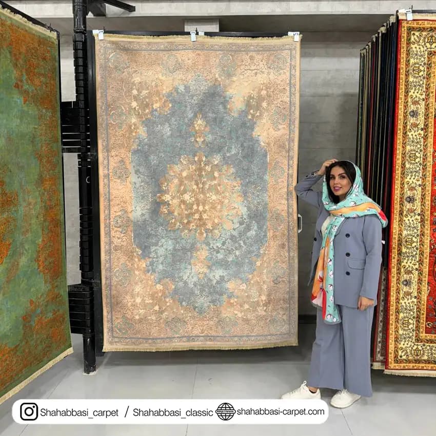 فرش کهنه نما کد 800513 نسکافه ای