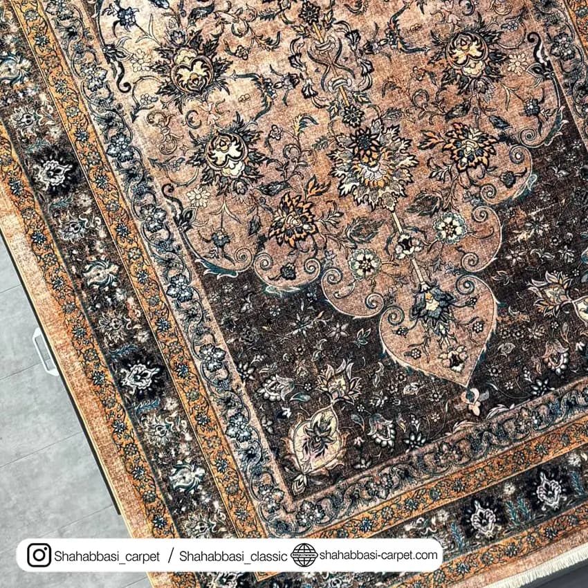 فرش سنتی کد 800194 قهوه ای — تصویر ۲