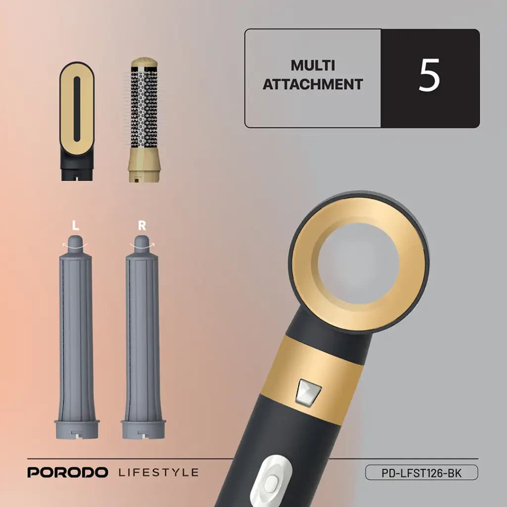 سشوار و حالت دهنده مو پرودو مدل Porodo Lifestyle Multi-Styling Hair Dryer Set PD-LFST126 — تصویر ۷