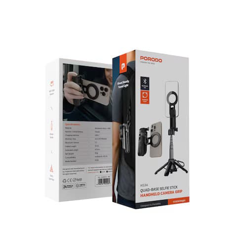 مونوپاد تاشو با سهپایه قابلگسترش پورودو مدل Porodo Foldable Selfie Stick with Extendable Tripod PD-HSM12 — تصویر ۶