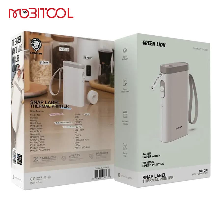 پرینتر حرارتی لیبل زن گرین لاین Green Lion Snap Label Thermal Printer 14mm GL-PR11 — تصویر ۱۲