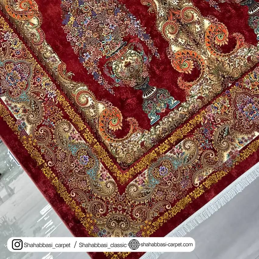 فرش ماشینی آفرینش کد 1500207 لاکی — تصویر ۵