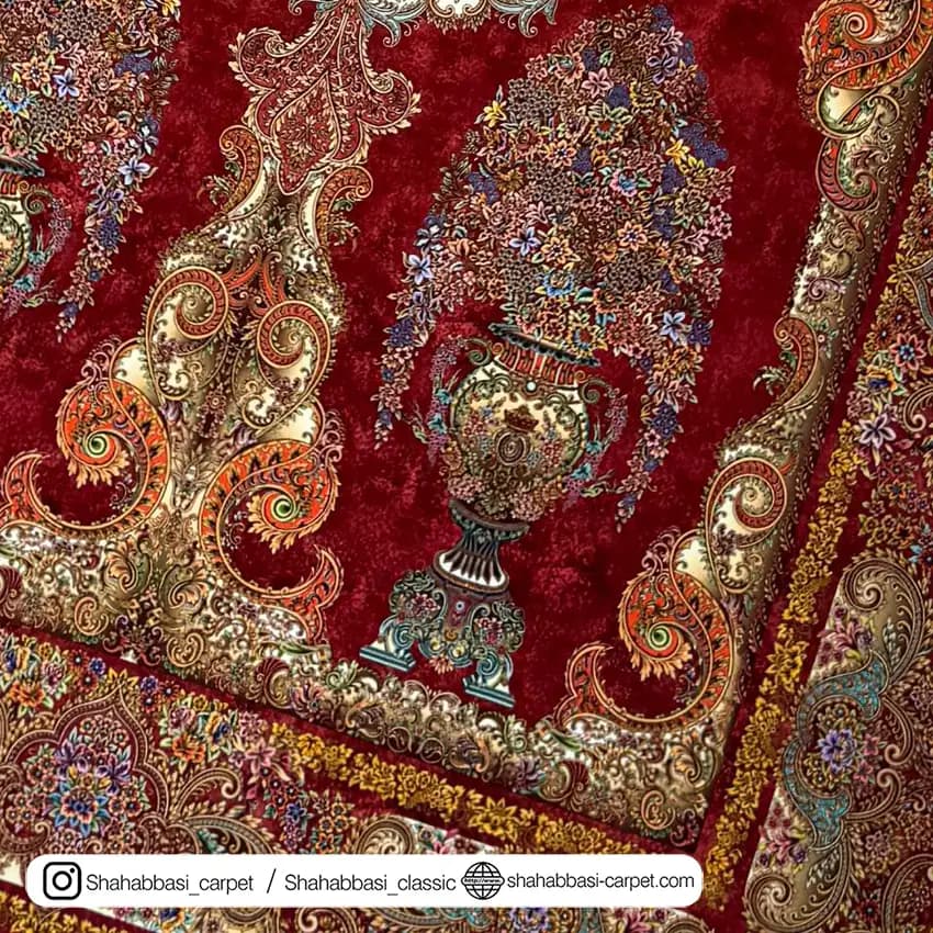 فرش ماشینی آفرینش کد 1500207 لاکی — تصویر ۴