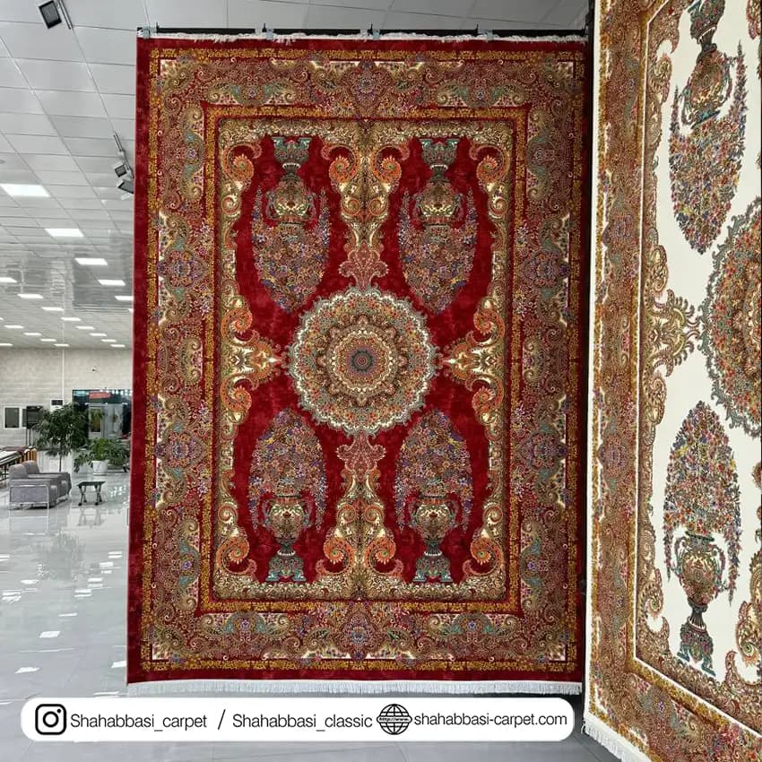 فرش ماشینی آفرینش کد 1500207 لاکی — تصویر ۲