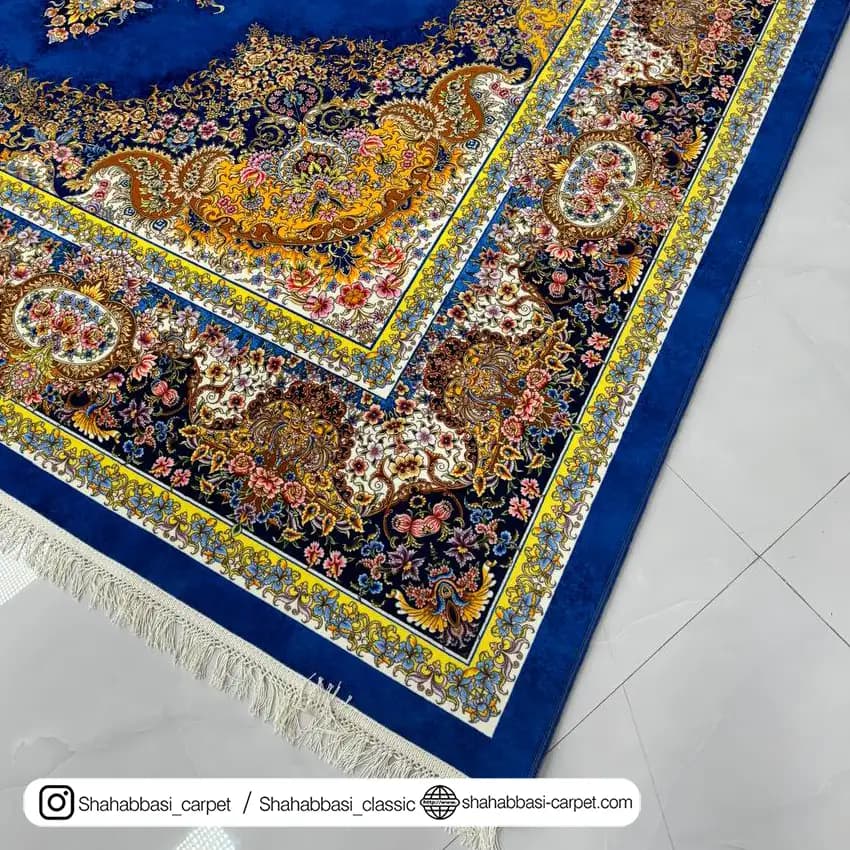 فرش ماشینی آفرینش کد 1500200 آبی کاربنی — تصویر ۴
