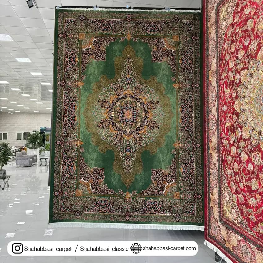 فرش ماشینی آفرینش کد 1500208 سبز — تصویر ۲