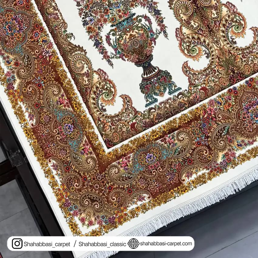 فرش ماشینی آفرینش کد 1500207 کرم — تصویر ۵