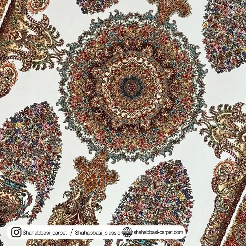 فرش ماشینی آفرینش کد 1500207 کرم — تصویر ۴