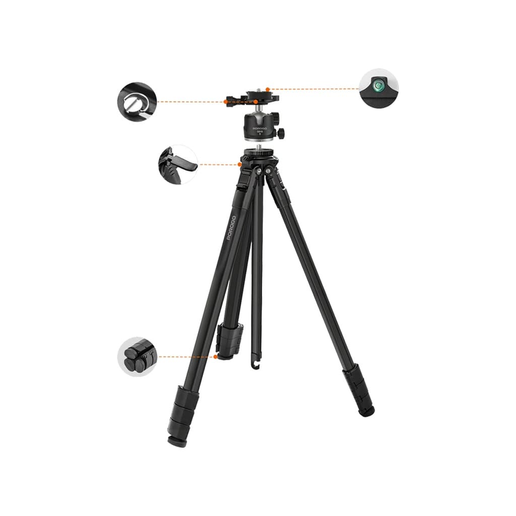 سه پایه دوربین آلومینیومی پرودو مدل Porodo Ultra-Light Aluminum Tripod PD-TRPSFE — تصویر ۳