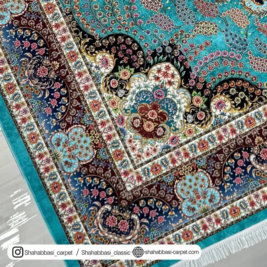 فرش ماشینی آفرینش کد 1500206 آبی — تصویر ۳