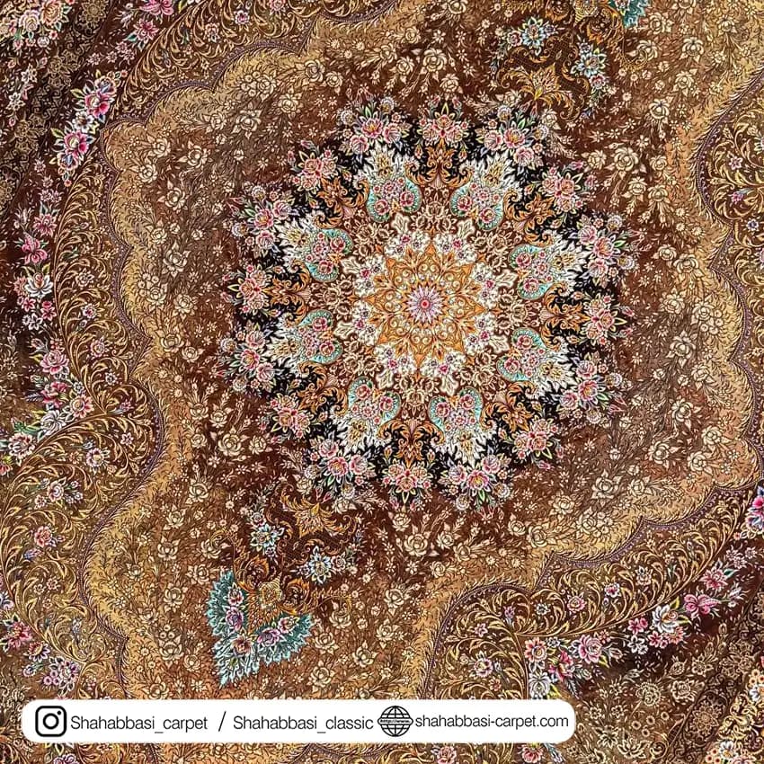 فرش ماشینی آفرینش کد 1500205 قهوه ای — تصویر ۵