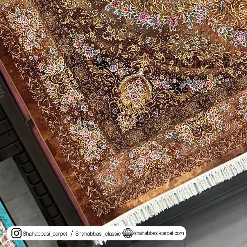 فرش ماشینی آفرینش کد 1500205 قهوه ای — تصویر ۴